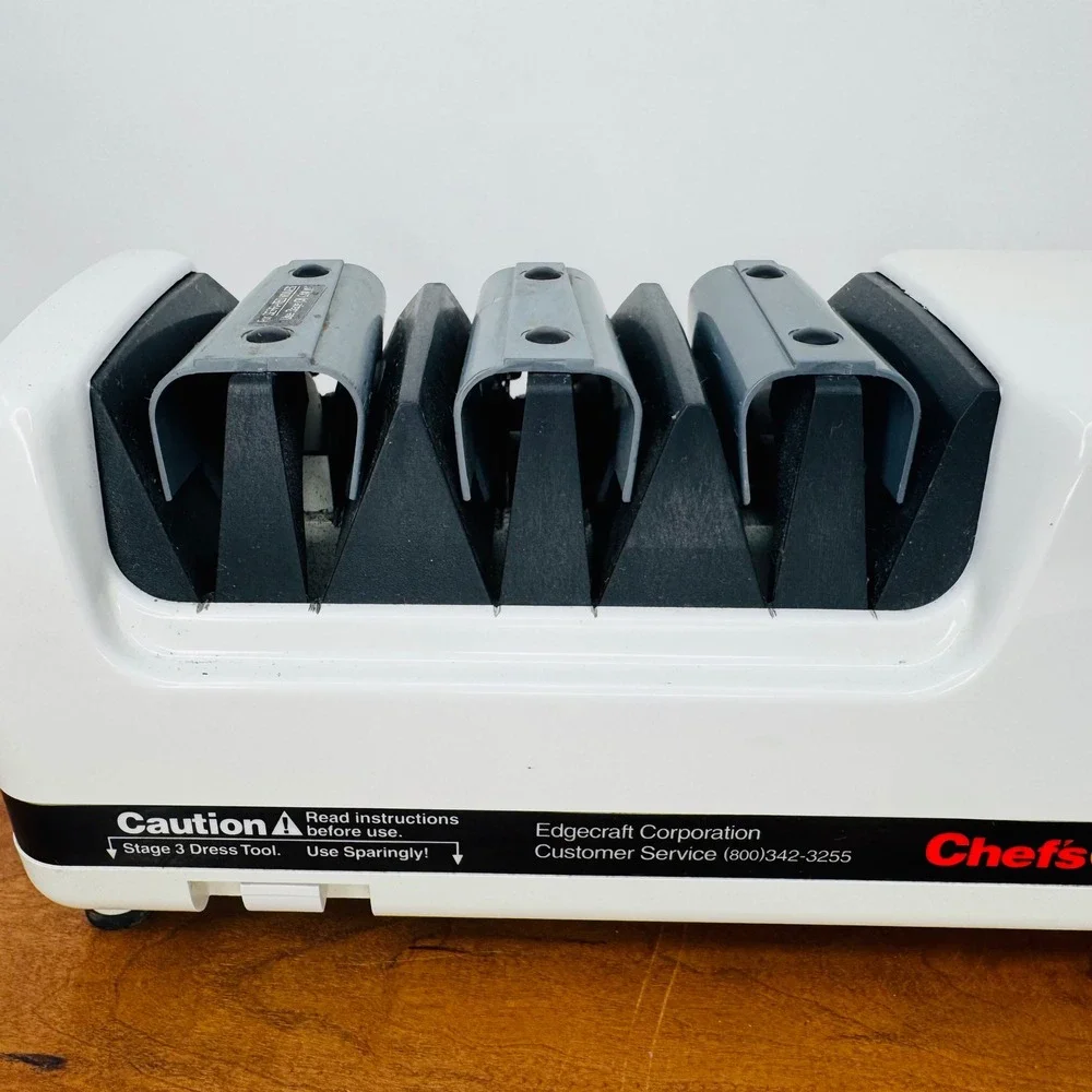 Chefs Choice EdgeSelect 120 Electric Diamond Hone Knife Sharpener White 3-Stage